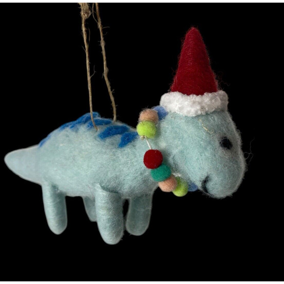 Bradford Exchange Other - Dinosaur Christmas Ornament NEW Wool Felt Young's Blue Brontosaurus